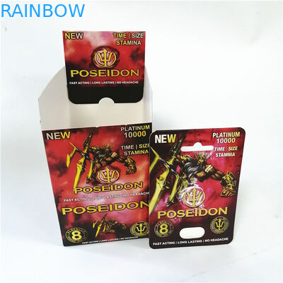 Rhino Blister Card Męskie suplementy seksualne Opakowania na tabletki dla mężczyzn Wzmocnienie tabletki na głowę Pojemnik na kapsułki