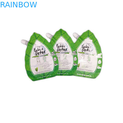 Niestandardowy drukowany projekt Opakowanie z zieloną nieregularną wylewką z folią