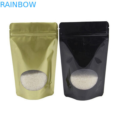 Indywidualny, nadający się do recyklingu, złoty woreczek z zamkiem błyskawicznym z przezroczystym okienkiem z folii aluminiowej na herbatę z ziaren kawy cukierkowej