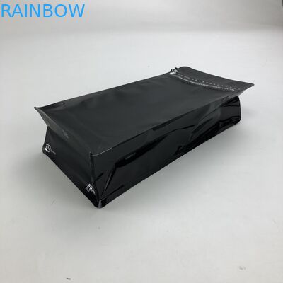 Niestandardowa drukowana matowa czarna folia aluminiowa 250g 1kg 12 uncji z zapinaną na zamek torebką na kawę z płaskim dnem