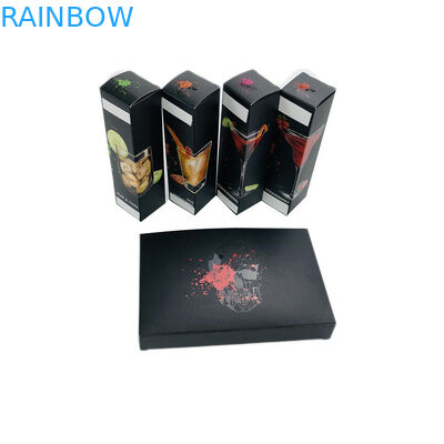 Czarny matowy druk UV Niestandardowe pudełko papierowe do pakowania perfum / oleju CBD