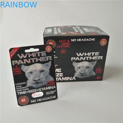 Pakowanie tabletek wzmacniających seksualność Rhino Max 150K 3D Blister z pudełkiem papierowym na kapsułkę w proszku
