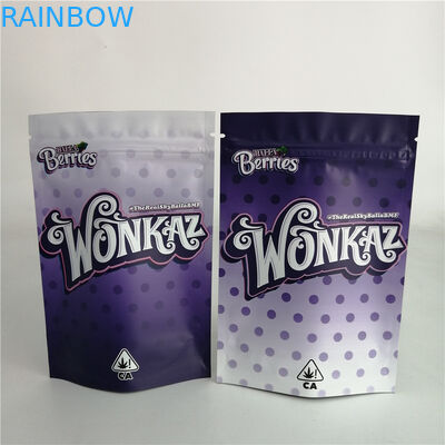 Dostosowane 3,5g Cookie Nut Weed Stand Up Zipper Etui Plastikowa torba cukierków 7g 18g 24g