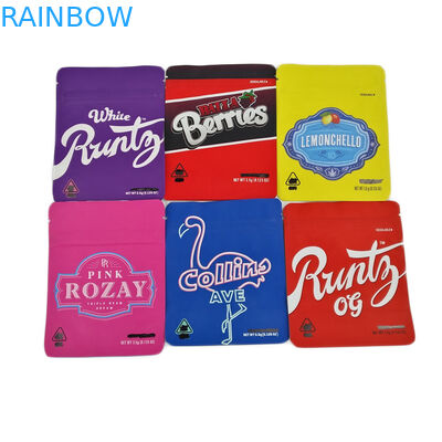 Miękkie w dotyku torby foliowe z zamkiem błyskawicznym 3,5 g Odporne na zapach matowe 3,5 g 7 g Cannabies Cookies Jefe Packaging Mylar Bag Custom