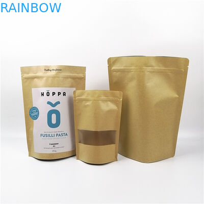 100g 250g Kraft Paper 100 Mircon CYMK Stand Up Zipper Bag