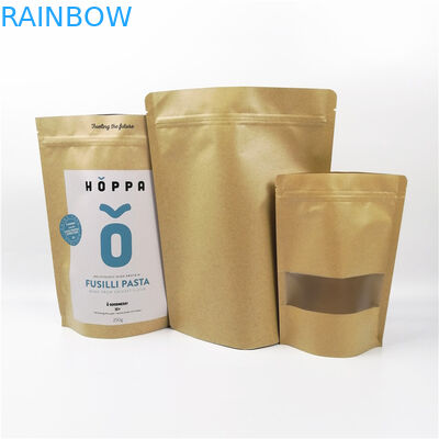 100g 250g Kraft Paper 100 Mircon CYMK Stand Up Zipper Bag