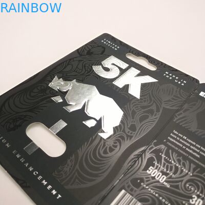 Błyszcząca powierzchnia 9x12cm Rhino Capsule Blister Paper Cards