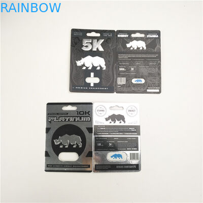 Błyszcząca powierzchnia 9x12cm Rhino Capsule Blister Paper Cards