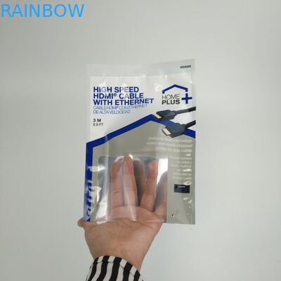 Dostosowane trzy boczne, szczelne torby do pakowania kabli USB Plastikowe woreczki Opakowanie Bezprzewodowe słuchawki z zamkiem błyskawicznym