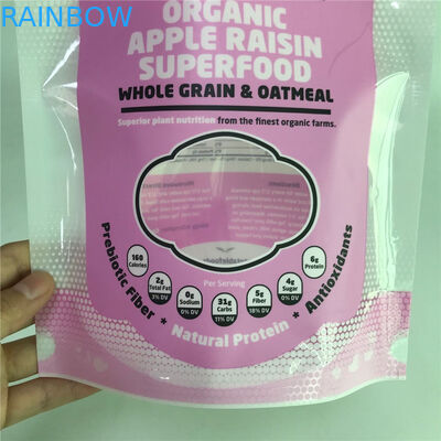 Błyszczące torby do pakowania w stojaki na zamówienie Dostosowane torby z okienkiem do pakowania żywności