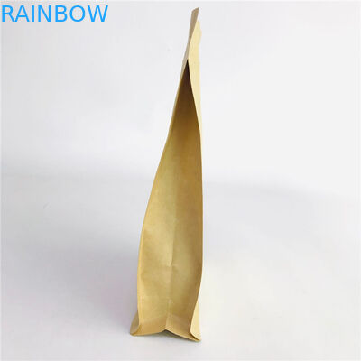 Niestandardowe akceptowane stojące ekologiczne torby Kraft Paper Torby PLA z zamkiem błyskawicznym