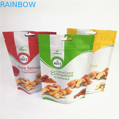 Matowa folia aluminiowa Niestandardowe woreczki stojące z zamkiem błyskawicznym