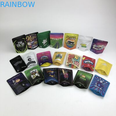 100 mikronów VMPET Zapachowa torebka na ciastka 3,5g 7g 14g Cannabies Mylar