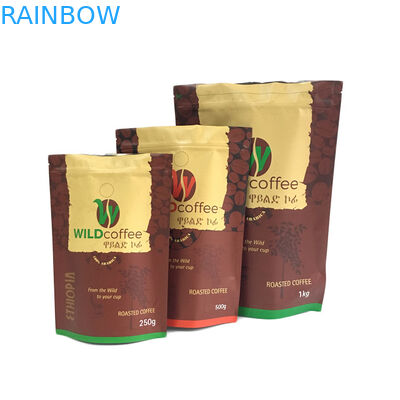250g 500g 1kg Matowe wykończenie Folia podszewka Stand Up Zipper Torba do pakowania kawy