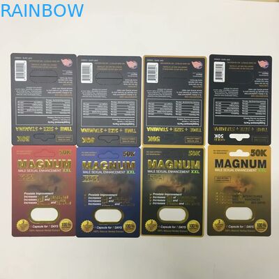 Dostosowane cztery kolory kart papieru Magnum Pudełka papierowe do pakowania kapsułek z pigułkami