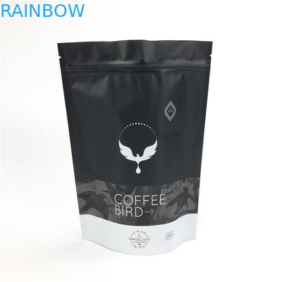 Czarne matowe plastikowe woreczki do pakowania przekąsek Torby na kawę z zaworem jednokierunkowym