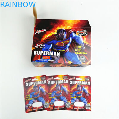 Druk jedwabiu Karta do pakowania pigułek seksualnych CMYK 9x12cm