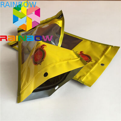 Zamykane z trzech stron płaskie torby z mylaru Przepuszczalne woreczki do cygar Plastikowe woreczki na żywność z chwastami Opakowania