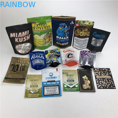 CBD 3,5g miękka w dotyku torebka na ciastka, odporna na zapachy Mylar, zabezpieczona przed dziećmi woreczek foliowy