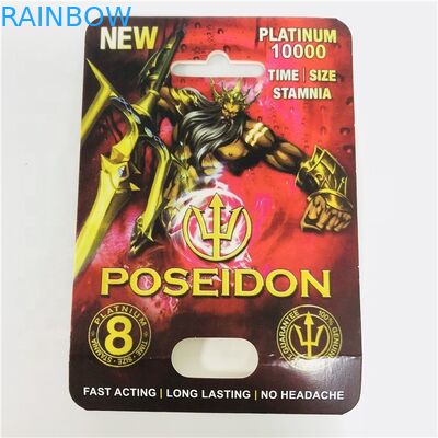 Czarna biała pantera CMYK 8 * 12cm Pigułki erotyczne Karty papierowe na pigułki