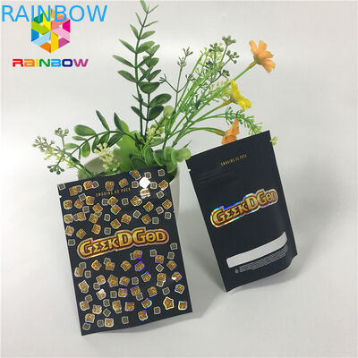 Plastikowe Mylar Ziplock Niestandardowe woreczki stojące 150 mg Czarny mat