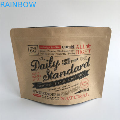 Folia aluminiowa Ziplock Brown Kraft Paper Stand Up Pouch Suszona żywność