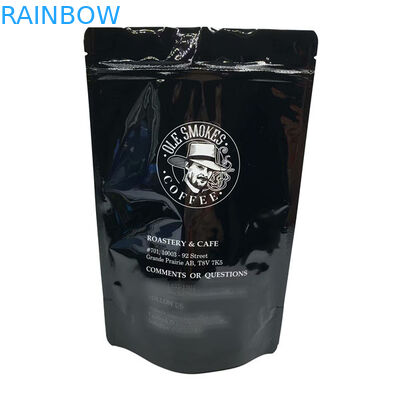 Ziarna kawy Stand Up Zipper Saszetka z nadrukiem 100g 500g 1kg Glossy Black