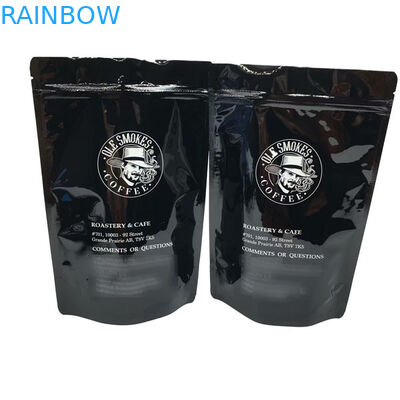 Ziarna kawy Stand Up Zipper Saszetka z nadrukiem 100g 500g 1kg Glossy Black