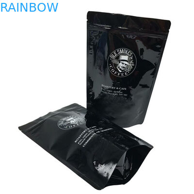 Ziarna kawy Stand Up Zipper Saszetka z nadrukiem 100g 500g 1kg Glossy Black