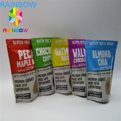 Plastikowe torby z folii mylarowej z folii aluminiowej Stand Up Ziplock z nadrukiem klasy spożywczej