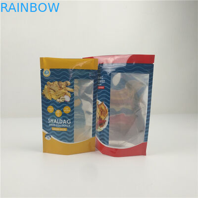 Błyszczące suszone ryby Plastikowy zamek błyskawiczny Opakowanie z folii aluminiowej z przezroczystym okienkiem