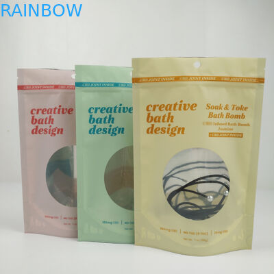 Przezroczyste, matowe, mylarowe woreczki z zamkiem błyskawicznym z folii aluminiowej, stojące