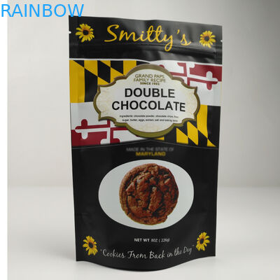 Ekologiczne, matowe torby z folii aluminiowej z zamkiem błyskawicznym na orzechy