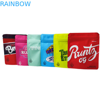 Niestandardowe, zamykane, odporne na zapachy, zapinane na zamek jadalne etui miękkie w dotyku, odporne na dzieci, mylarowe torby