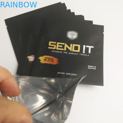 Torebka kosmetyczna ze złotym nadrukiem, mała saszetka z folii aluminiowej Plastikowa zgrzewana przekąska Trzy boczne zgrzewane torby