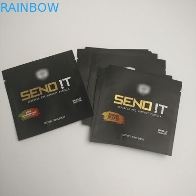 Torebka kosmetyczna ze złotym nadrukiem, mała saszetka z folii aluminiowej Plastikowa zgrzewana przekąska Trzy boczne zgrzewane torby