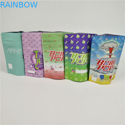 Wielokrotnego zamykania 3,5g Mylarowe torby odporne na zapachy Zgrzewane CMYK