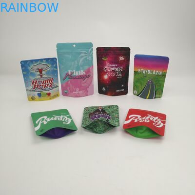 Bezpłatna próbka 3,5 g 7 g 14 g 28 g 1 funt Ciasteczka Stojące torby na konopie CBD Cannabis Runtz Kush Haze