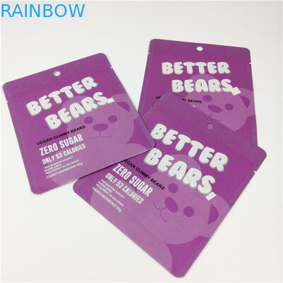 Ciasteczka Gummy CBD Edibles Bear Zipper Folia Pokrowiec MOPP 200 mikronów