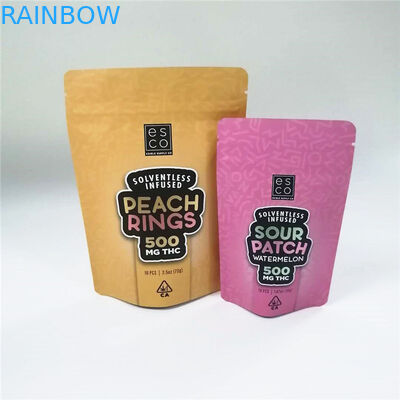 MOPP CMYK Mylar Pokrowiec odporny na zapach Cbd Thc Stand Up Zipper Pouch