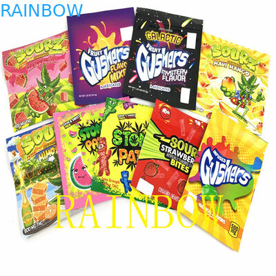 100mic VMPET CMYK Płaskie torby foliowe Mylar 120x150mm Etui do pakowania cukierków jadalnych