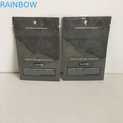 Odporne na zapach torebki stojące torby mylarowe z zamkiem błyskawicznym 1g plastikowe torebki z kwiatem konopi z otworem na wieszak przezroczyste okno