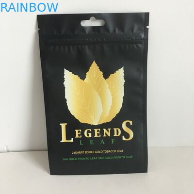 Ziplock Plastikowy druk spożywczy Torby do pakowania Mylar Woreczki na liście tytoniu (z otworem na wieszak)