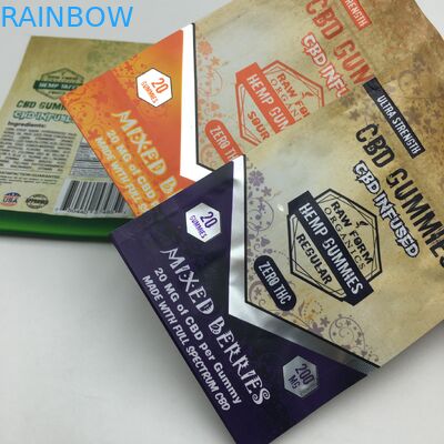 Niestandardowy nadruk 1g 3,5g recykling odporny na zapachy zamek gumowaty niedźwiedź CBD mały stojący jadalny 3,5g mylarowy worek na chwasty