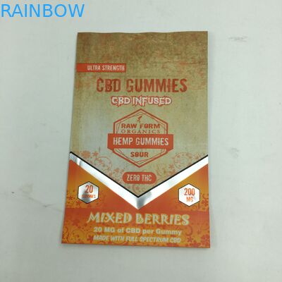 Niestandardowy nadruk 1g 3,5g recykling odporny na zapachy zamek gumowaty niedźwiedź CBD mały stojący jadalny 3,5g mylarowy worek na chwasty