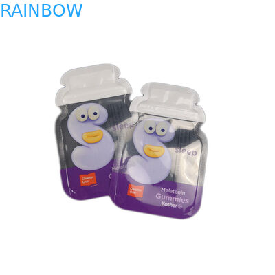 Cb Niestandardowy kształt 3 Boczne uszczelnienie Folia Opakowanie Gummy Candy Flat Bag Niestandardowe plastikowe woreczki Opakowanie Zip Lock Bag