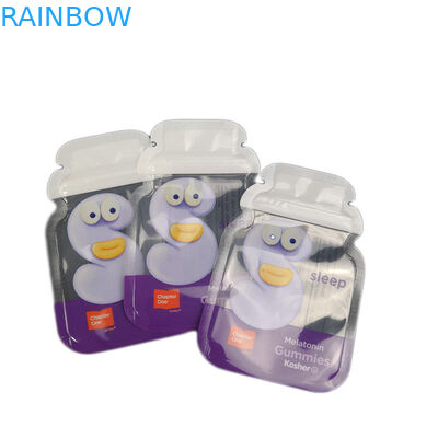 Hurtownia Nieregularny kształt Plastikowe Ziplock Niestandardowe logo Cb Jadalne gumowe torby Woreczki Opakowania