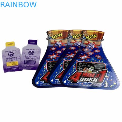 Druk cyfrowy Niestandardowy kształt Małe plastikowe płaskie torby CBD Gummy Candy Snack Pouch Saszetka z masłem orzechowym