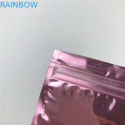 Mały rozmiar plastikowy pokrowiec z zamkiem błyskawicznym w kolorze różowego złota Drukowanie logo z trzema bocznymi uszczelkami Torba na biżuterię z oknem
