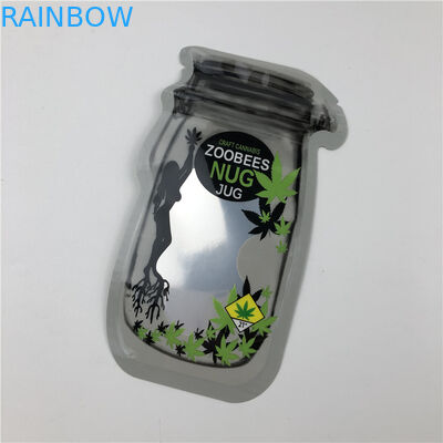 Woreczki na słoiki na masło na nasiona CBD Gumki kwiatowe CBD THC Liść Indica Nieregularne woreczki do pakowania z zamkiem błyskawicznym